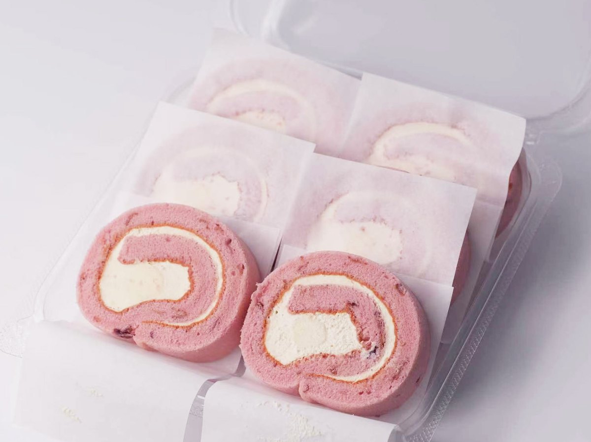 Rose & Lychee Yam Swiss Roll